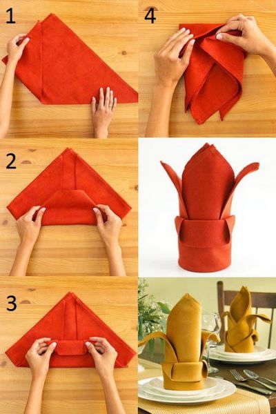 Hướng dẫn cách xếp khăn ăn hình búp măng đơn giản, dễ thực hiện