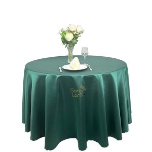 Khăn Phủ Bàn Tròn Cao Cấp | Vải Gấm Polyester Trơn