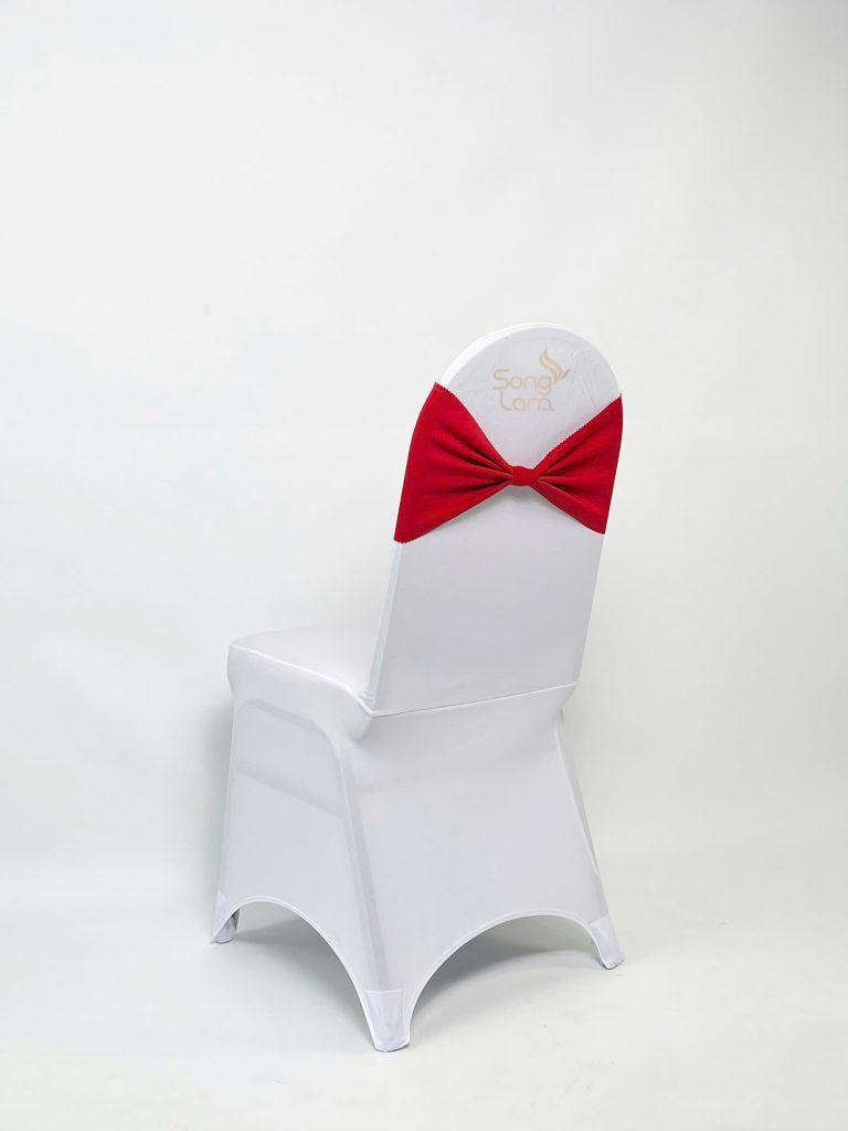 Nơ ghế đám cưới kiểu co giãn chéo (criss-cross stretch)