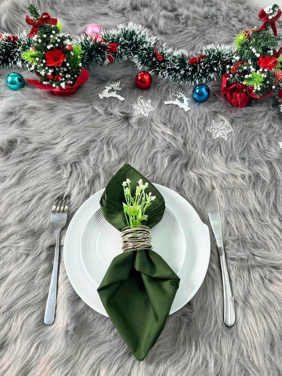 Mẫu khăn ăn chủ đề Giáng Sinh hoạt tiết sang trọng, tinh tế