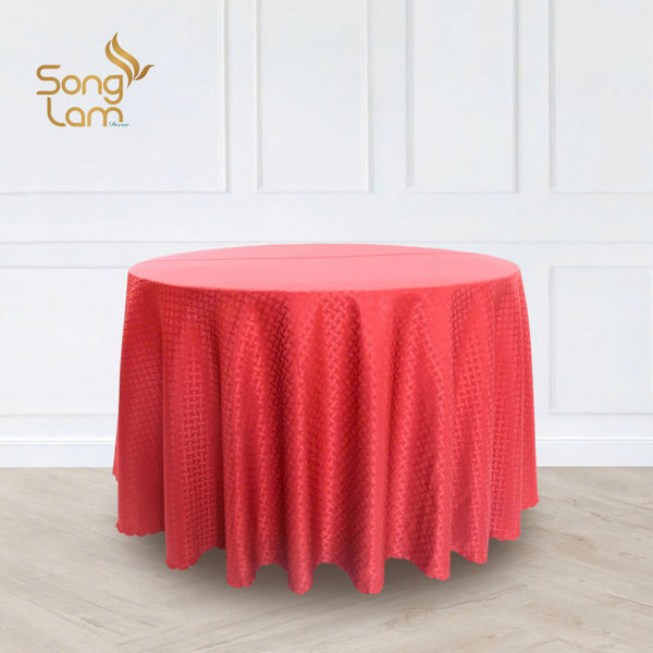 Khăn trải bàn tròn nhà hàng chất liệu gấm