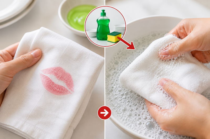 Nước rửa chén - Đánh bay vết bẩn gốc dầu trong son môi